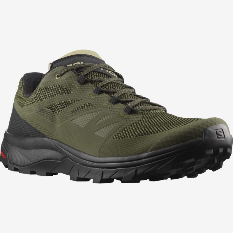 Men\'s Salomon OUTLINE GORE-TEX Hiking Shoes Olive / Black | IN2025DFM