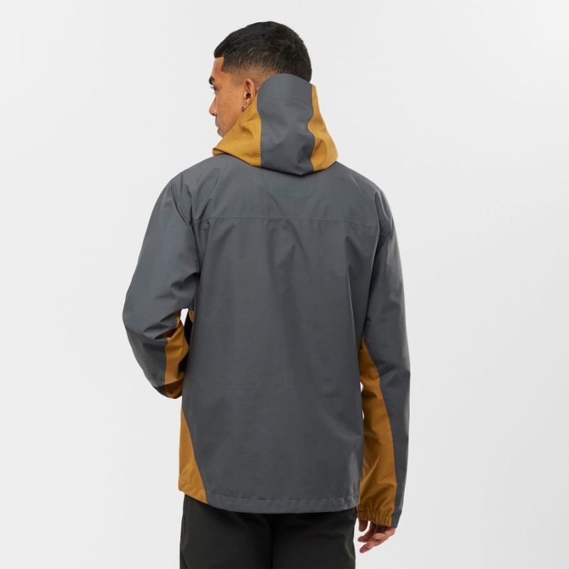 Men's Salomon OUTLINE GORE-TEX WATERPROOF 2.5 LAYERS Jackets Yellow | IN2341KOR