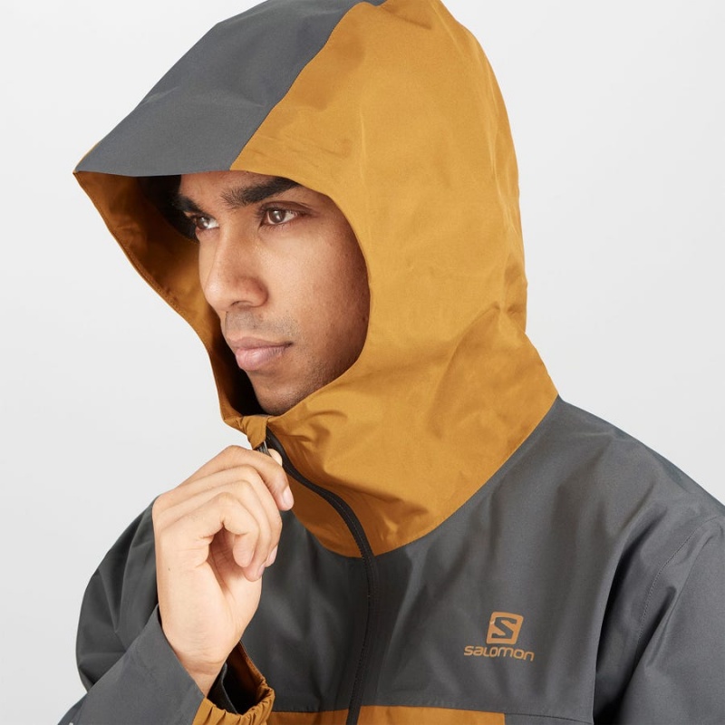 Men's Salomon OUTLINE GORE-TEX WATERPROOF 2.5 LAYERS Jackets Yellow | IN2341KOR