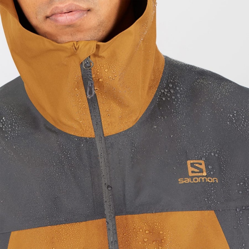 Men's Salomon OUTLINE GORE-TEX WATERPROOF 2.5 LAYERS Jackets Yellow | IN2341KOR