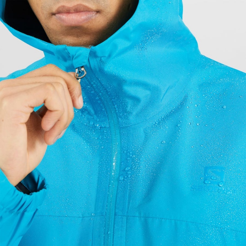 Men's Salomon OUTLINE GORE-TEX WATERPROOF 2.5 LAYERS Jackets Blue | IN2342LIS