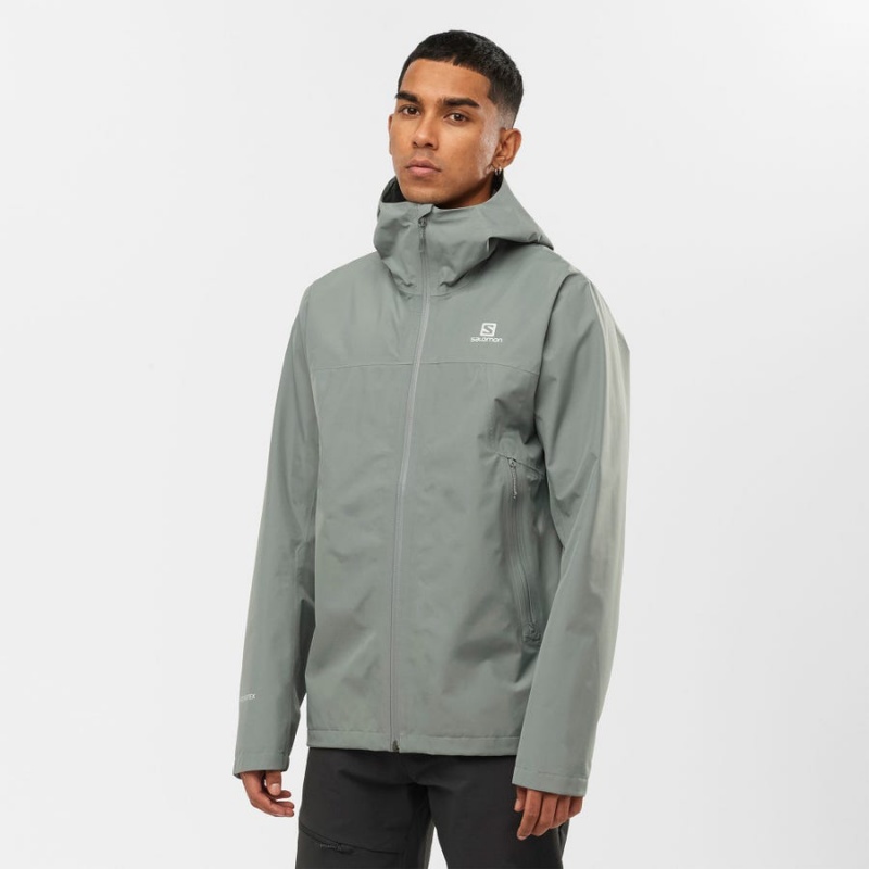 Men's Salomon OUTLINE GORE-TEX WATERPROOF 2.5 LAYERS Jackets Olive | IN2343ZUT