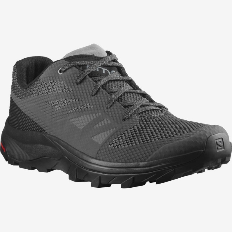 Men's Salomon OUTLINE Hiking Shoes Grey / Black | IN2065MQZ