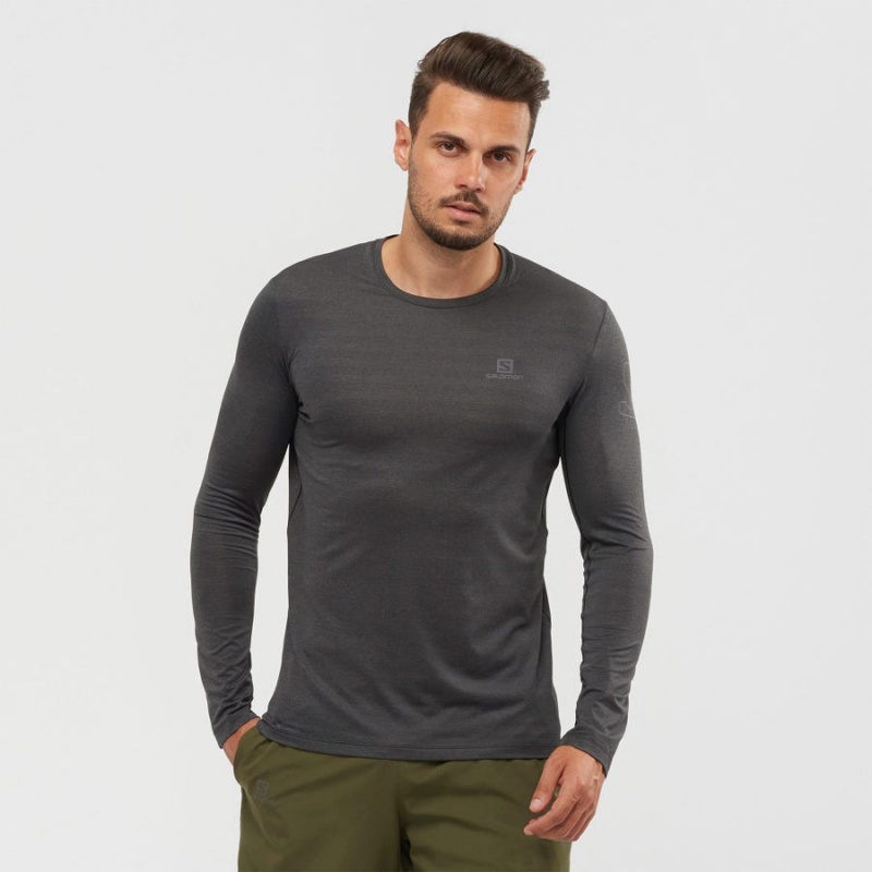 Men's Salomon OUTLINE T Shirts Black | IN2376OKI