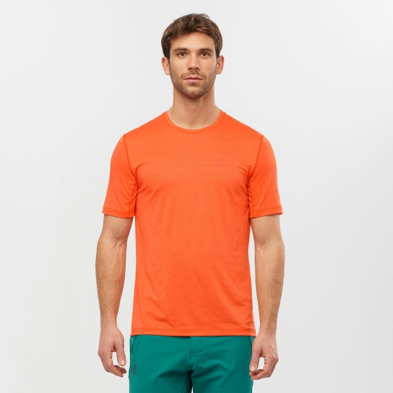 Men's Salomon OUTLINE T Shirts Orange | IN2374UZG