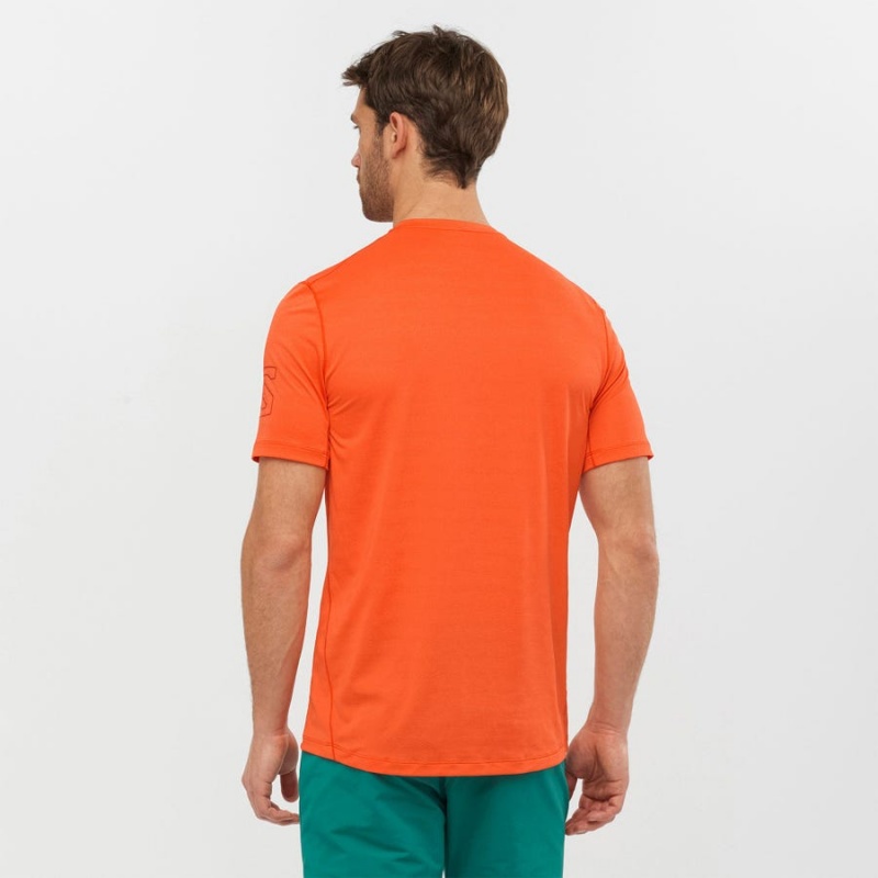 Men's Salomon OUTLINE T Shirts Orange | IN2374UZG