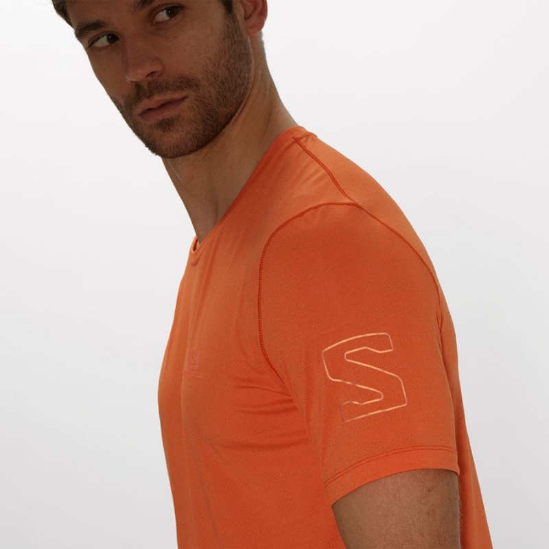 Men's Salomon OUTLINE T Shirts Orange | IN2374UZG