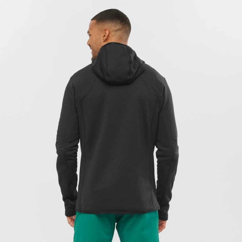 Men's Salomon OUTLINE WARM HYBRID Hoodie Black | IN2414ZUT