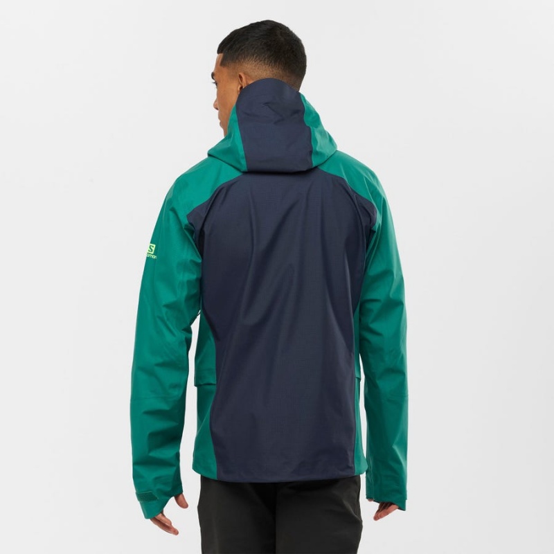 Men's Salomon OUTPEAK GORE-TEX WATERPROOF 3L Jackets Green | IN2349MQZ