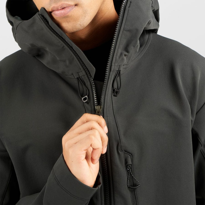 Men's Salomon OUTPEAK SOFTSHELL Jackets Black | IN2371RVD