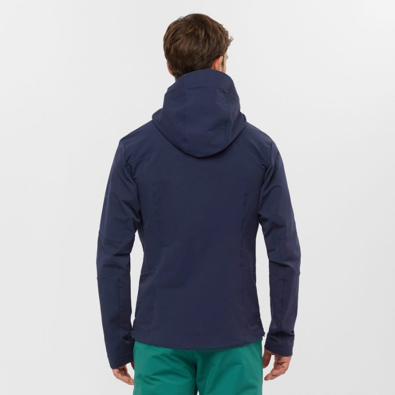 Men's Salomon OUTPEAK SOFTSHELL Jackets Navy | IN2369WNB