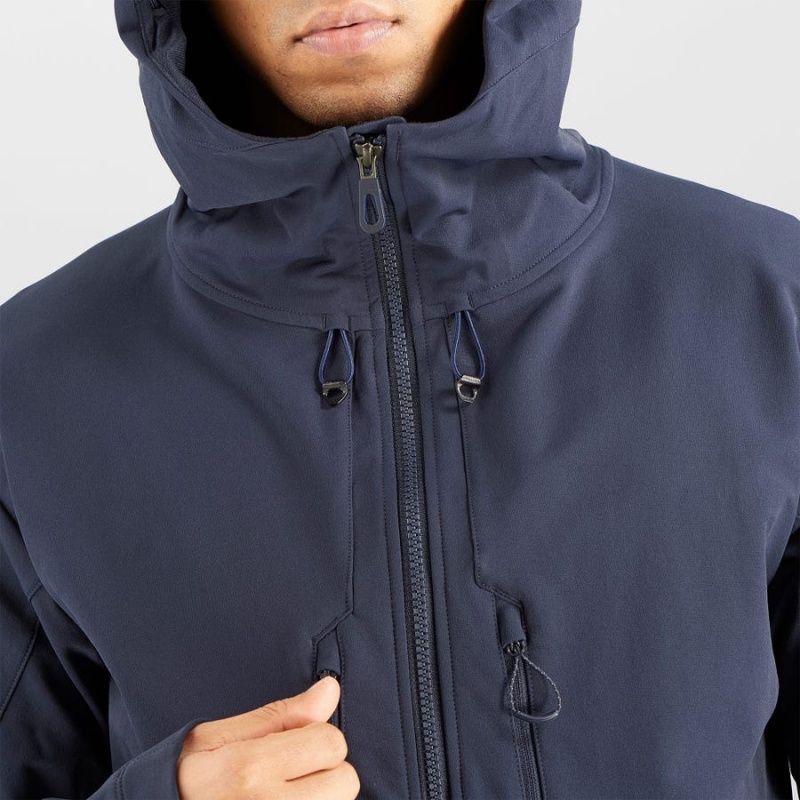 Men's Salomon OUTPEAK SOFTSHELL Jackets Navy | IN2369WNB