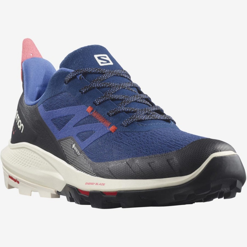 Men's Salomon OUTPULSE GORE-TEX Hiking Shoes Navy | IN2045UZG