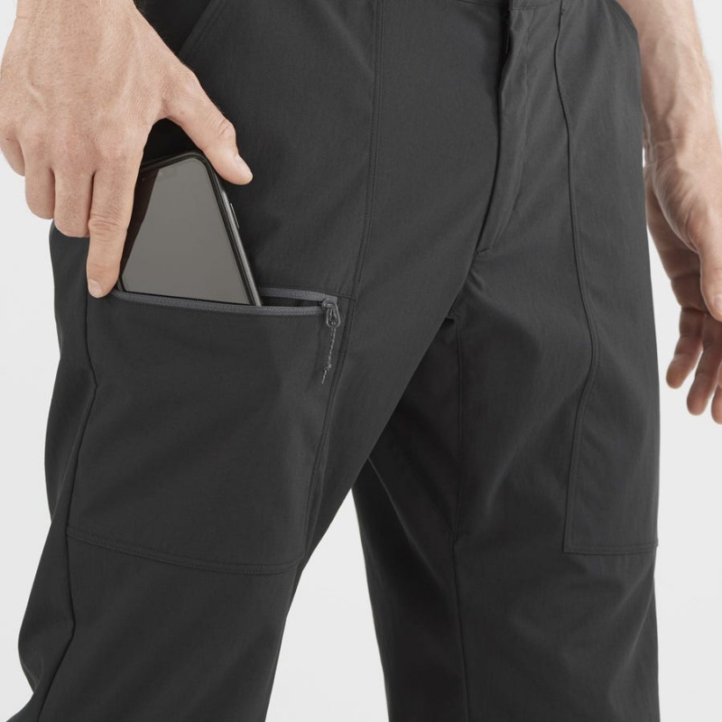 Men's Salomon OUTRACK Pants Black | IN2438LIS