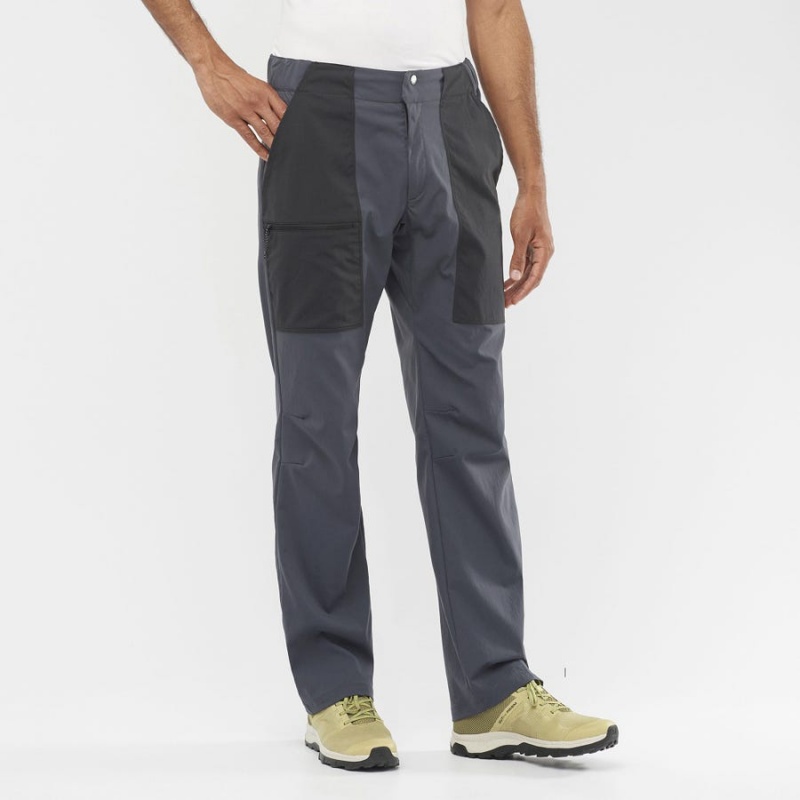 Men's Salomon OUTRACK Pants Grey | IN2439ZUT