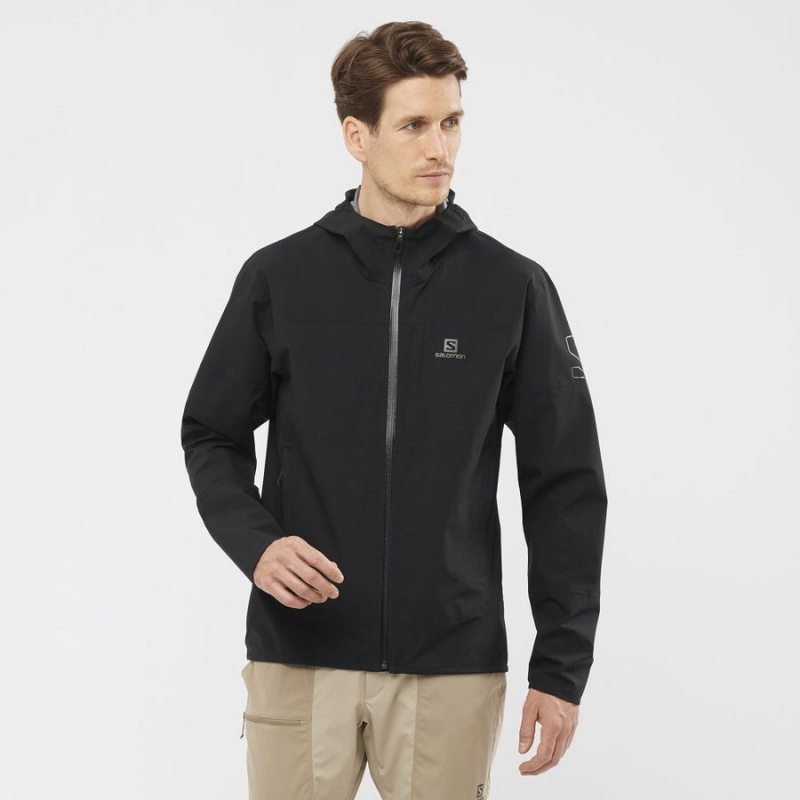 Men's Salomon OUTRACK WATERPROOF 2.5L Jackets Black | IN2344XYU