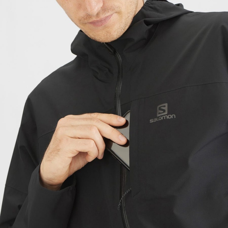 Men's Salomon OUTRACK WATERPROOF 2.5L Jackets Black | IN2344XYU