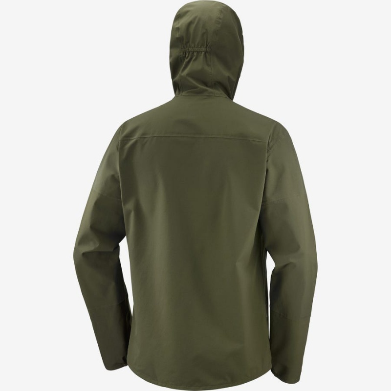 Men's Salomon OUTRACK WATERPROOF 2.5L Jackets Olive | IN2345CTV