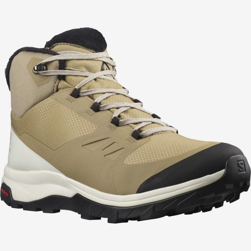 Men's Salomon OUTSNAP CLIMASALOMON™ WATERPROOF Winter Boots Brown | IN2240GSO