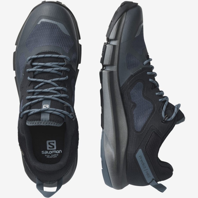 Men's Salomon PREDICT HIKE GORE-TEX Hiking Shoes Grey / Black | IN2074JPQ