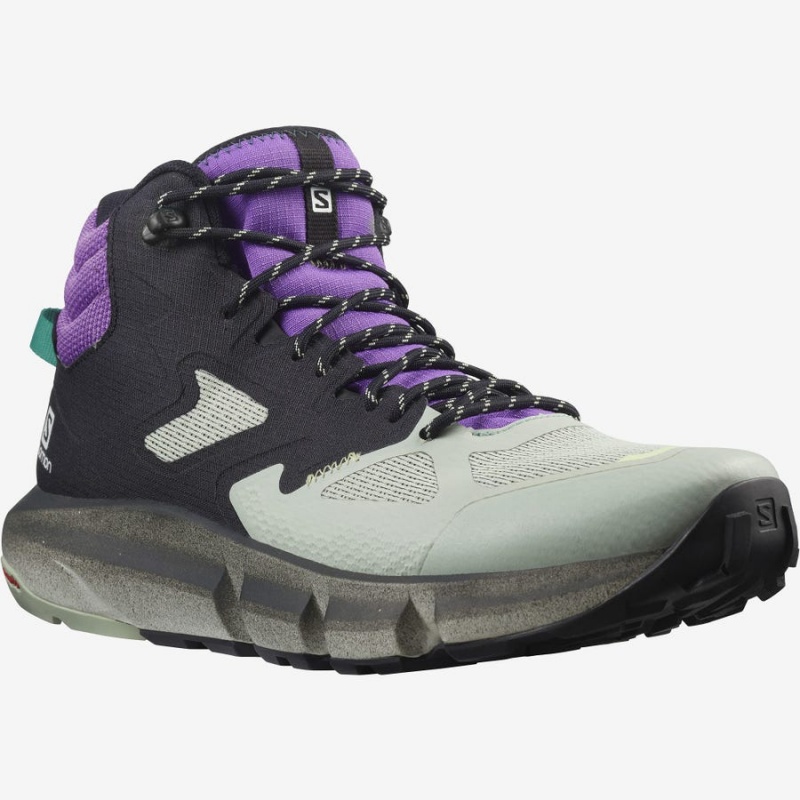 Men's Salomon PREDICT HIKE MID GORE-TEX Hiking Shoes Mint / Purple | IN2079CTV