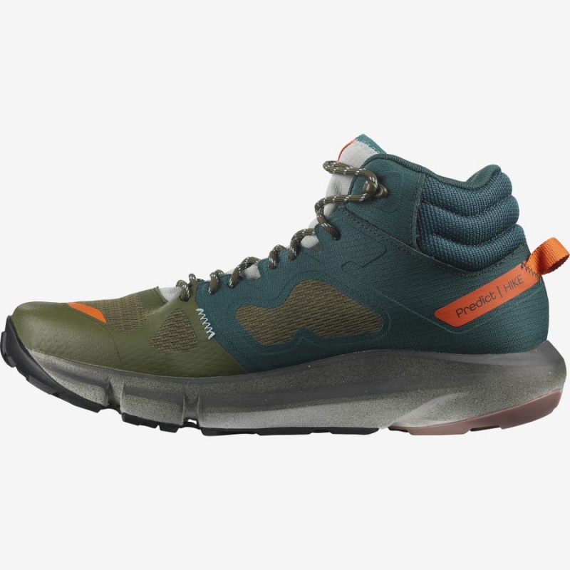 Men's Salomon PREDICT HIKE MID GORE-TEX Hiking Shoes Deep Green / Olive | IN2080VRW