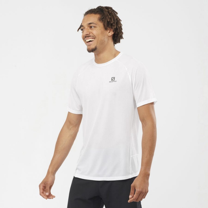 Men's Salomon PROMO CROSS REBEL T Shirts White | IN2384JPQ