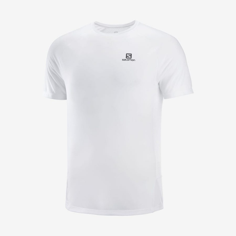 Men\'s Salomon PROMO CROSS REBEL T Shirts White | IN2384JPQ