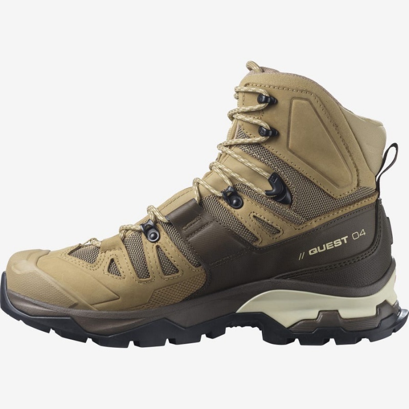 Men's Salomon QUEST 4 GORE-TEX Hiking Shoes Brown | IN2061CTV