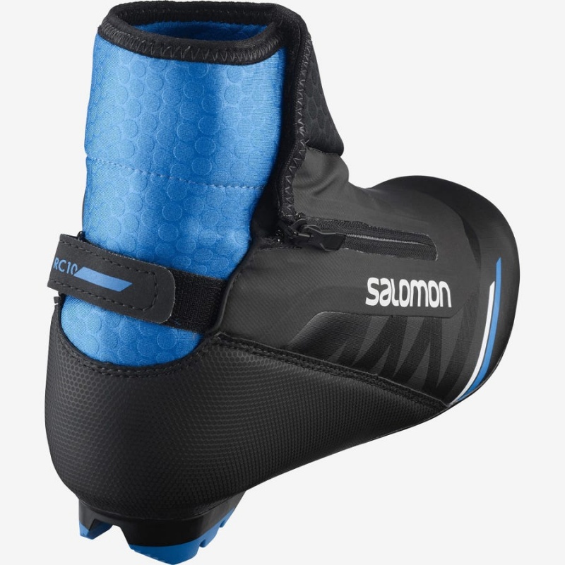 Men's Salomon RC10 NOCTURNE PILOT Ski Boots Black / Blue | IN2772FDN