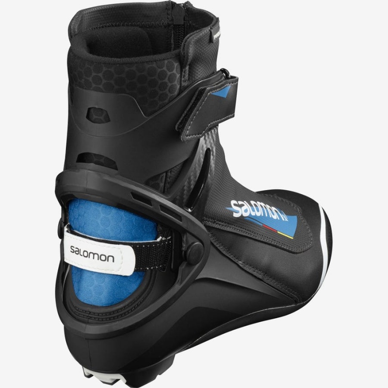 Men's Salomon RS8 PILOT Ski Boots Black / Blue | IN2771DFM