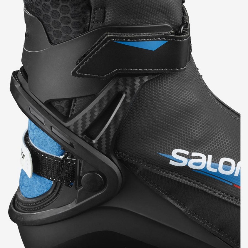 Men's Salomon RS8 PILOT Ski Boots Black / Blue | IN2771DFM