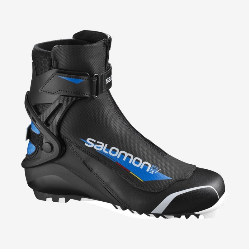 Men\'s Salomon RS8 PILOT Ski Boots Black / Blue | IN2771DFM