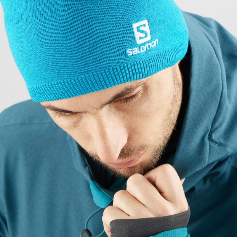 Men's Salomon SALOMON Hats Blue | IN2606TCE