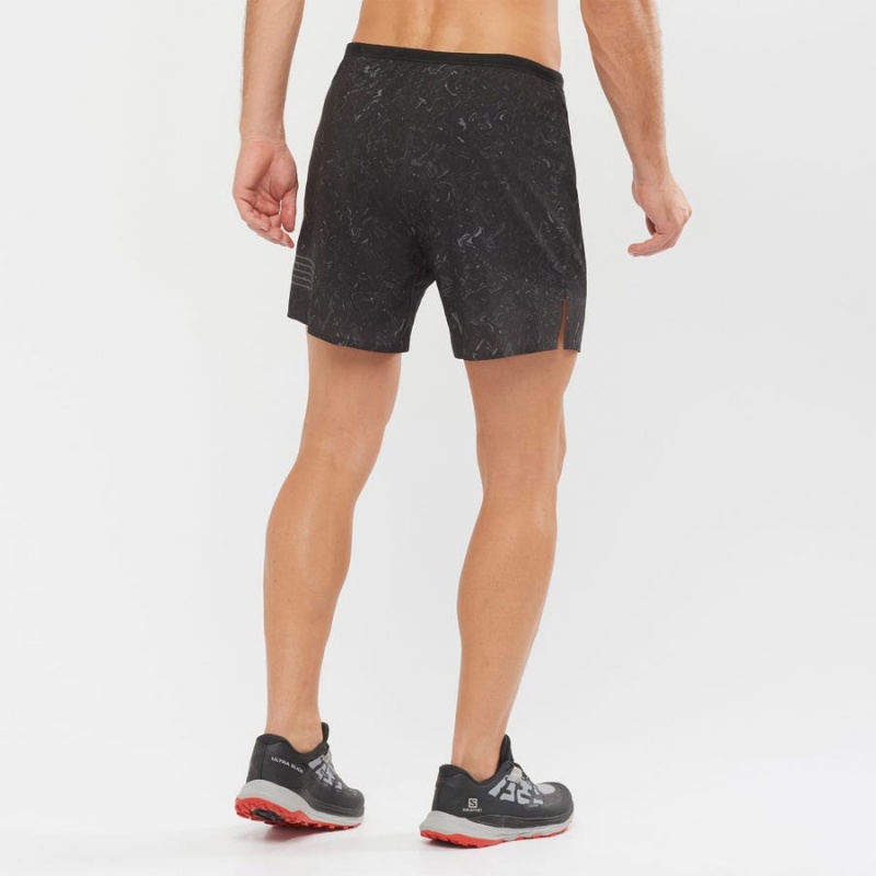 Men's Salomon SENSE 5 Shorts Black | IN2445MQZ