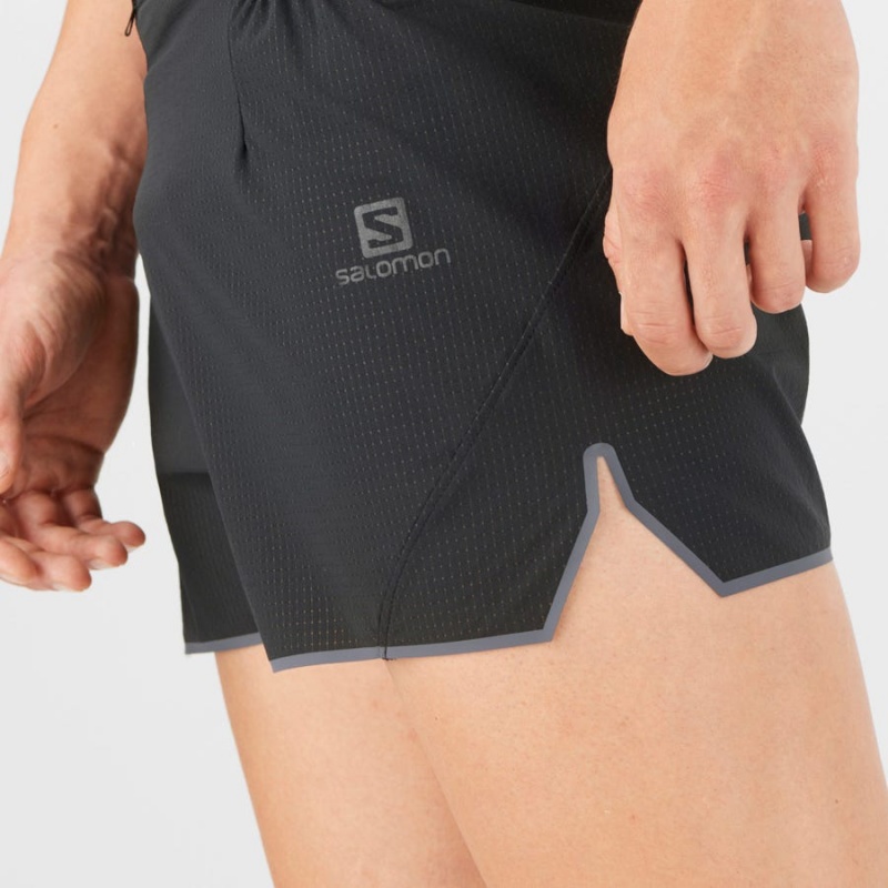 Men's Salomon SENSE AERO 3'' Shorts Black | IN2470BEX