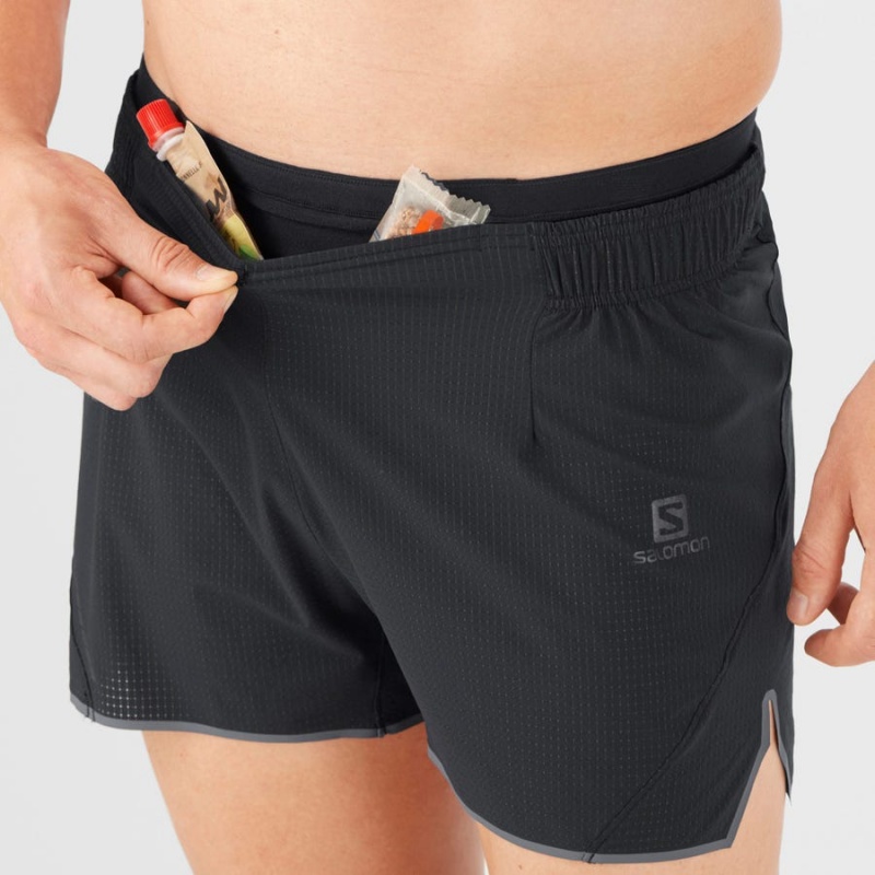 Men's Salomon SENSE AERO 3'' Shorts Black | IN2470BEX