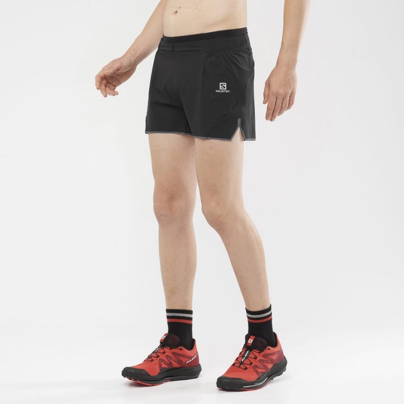 Men's Salomon SENSE AERO 3'' Shorts Black | IN2470BEX