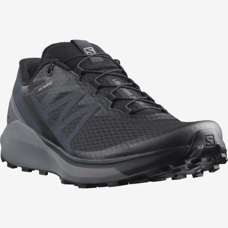 Men's Salomon SENSE RIDE 4 Trail Running Shoes Black / Grey | IN2134BEX