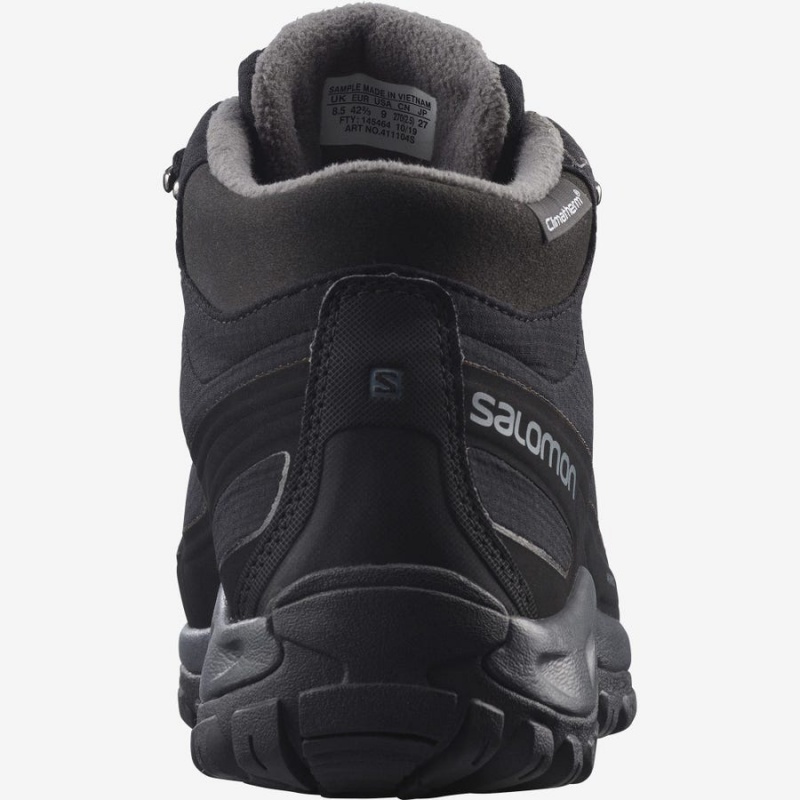 Men's Salomon SHELTER CLIMASALOMON™ WATERPROOF Winter Boots Black | IN2245ZUT