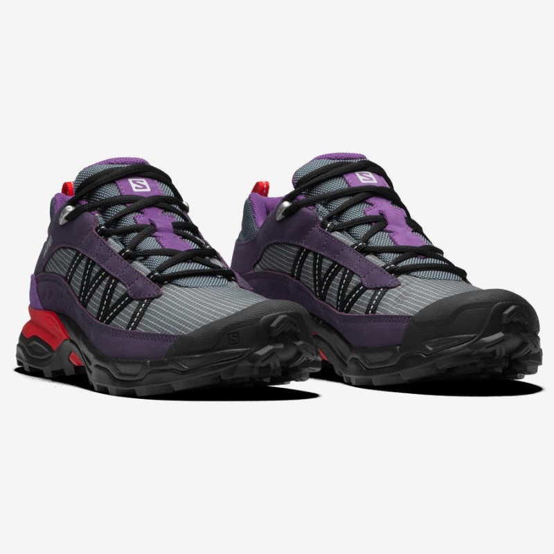 Men's Salomon SHELTER LOW LEATHER Sneakers Purple | IN2197HAP