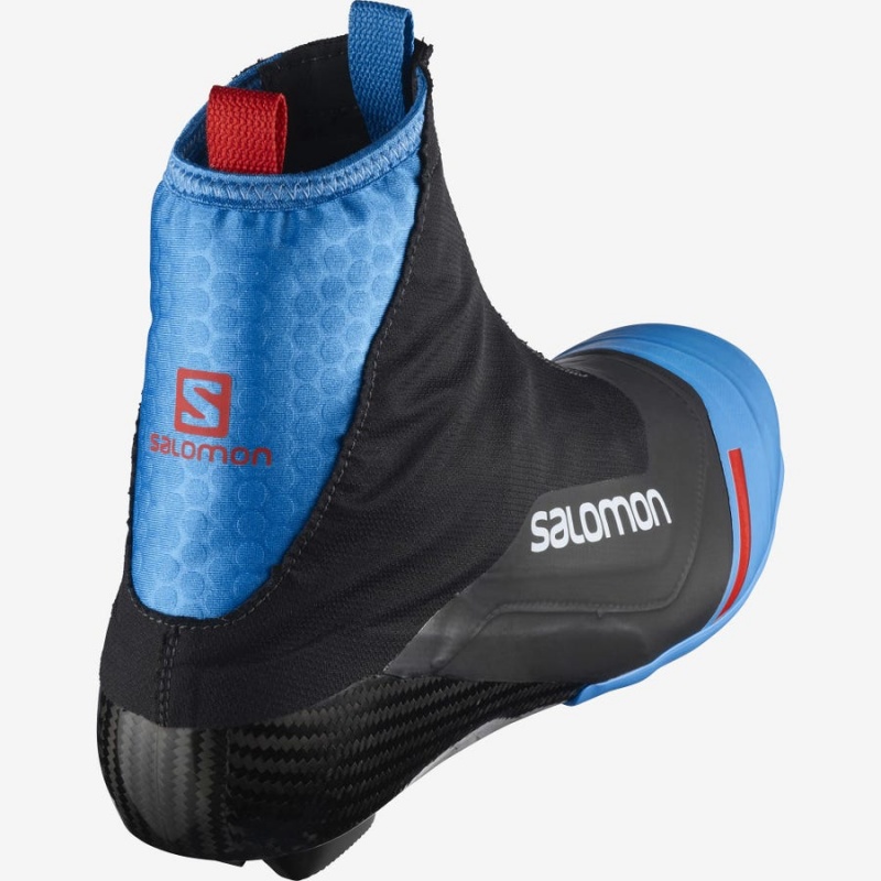 Men's Salomon S/LAB CARBON CLASSIC PROLINK Ski Boots Black / Blue | IN2740HAP