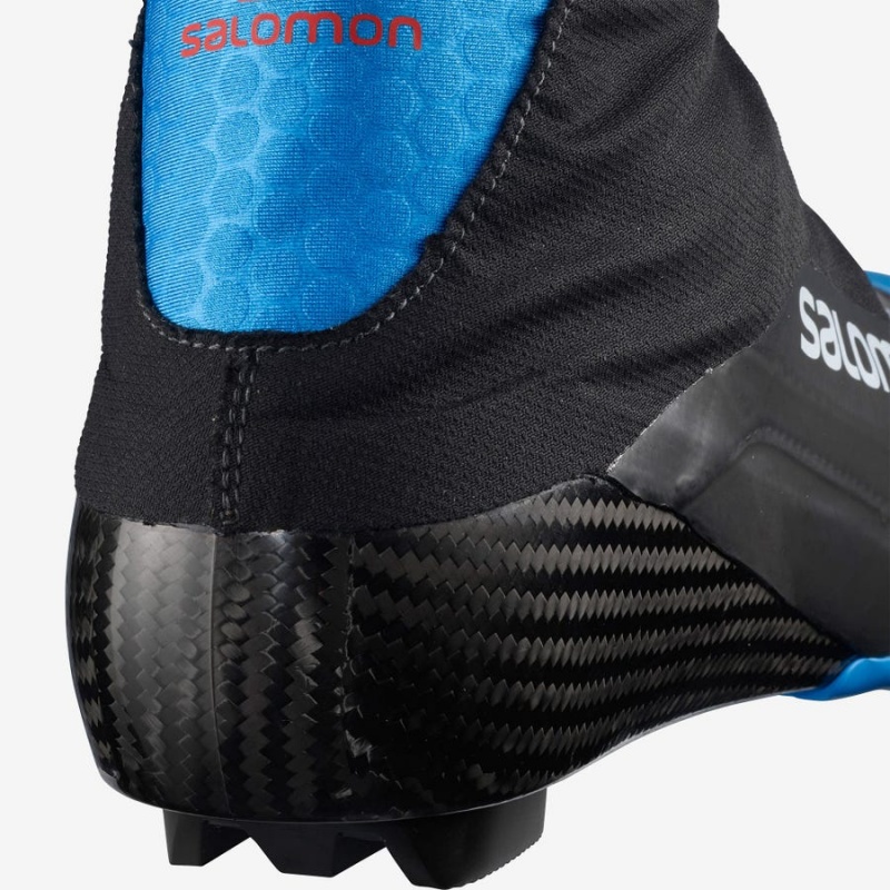 Men's Salomon S/LAB CARBON CLASSIC PROLINK Ski Boots Black / Blue | IN2740HAP