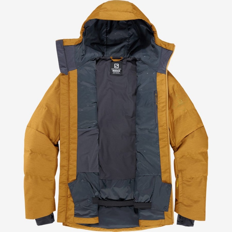 Men's Salomon SNOWSHELTER INSULATED Jackets Brown | IN2325EBC