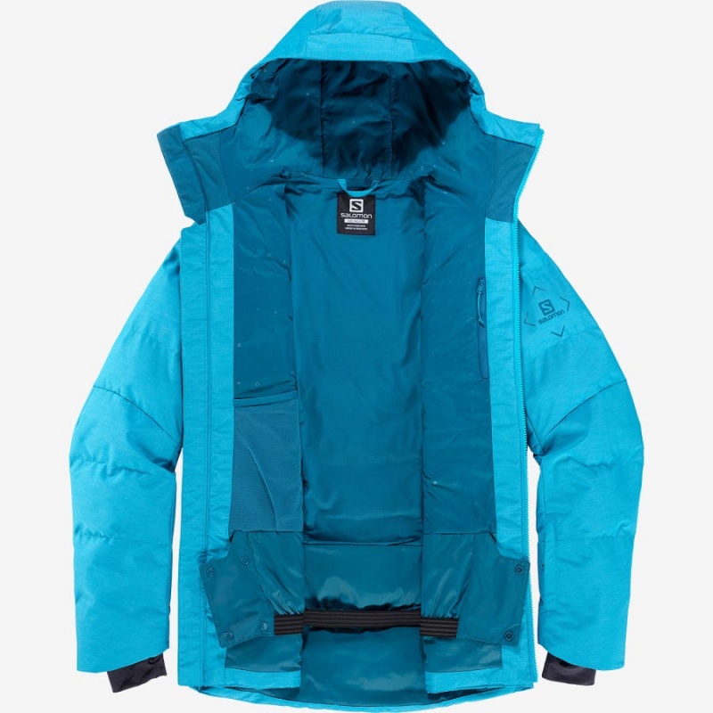 Men's Salomon SNOWSHELTER Ski Jackets Blue | IN2288KOR