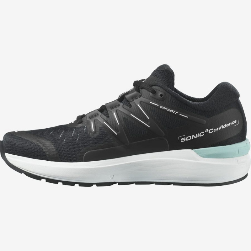 Men's Salomon SONIC 4 Confidence Running Shoes Black / White | IN2147LIS