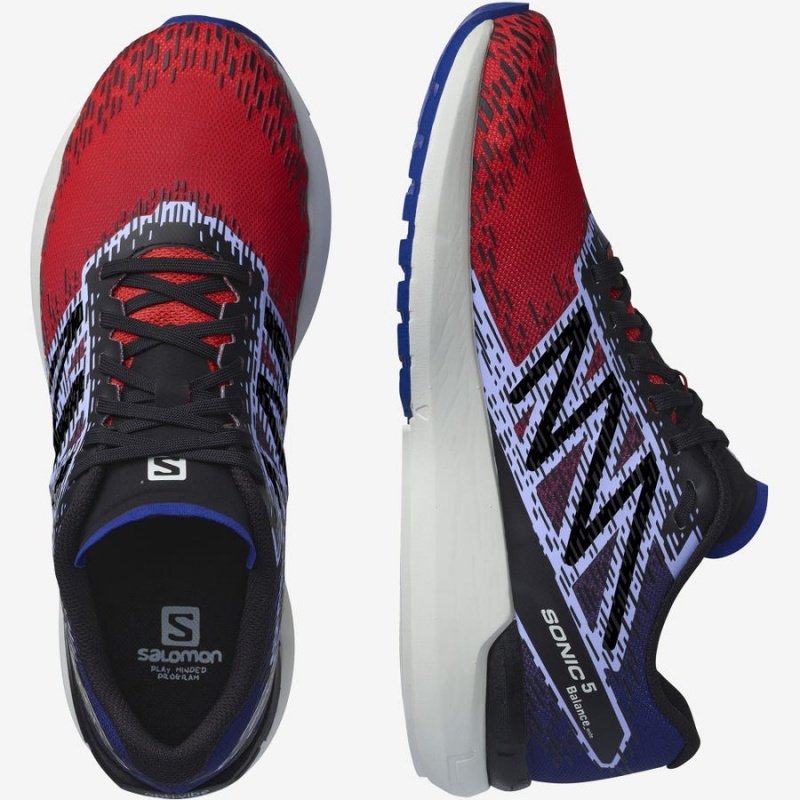 Men's Salomon SONIC 5 BALANCE Running Shoes Red / Blue | IN2159TCE