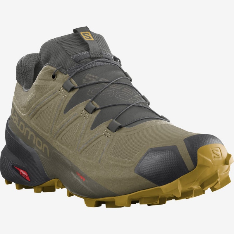 Men's Salomon SPEEDCROSS 5 GORE-TEX Trail Running Shoes Olive | IN2114TCE