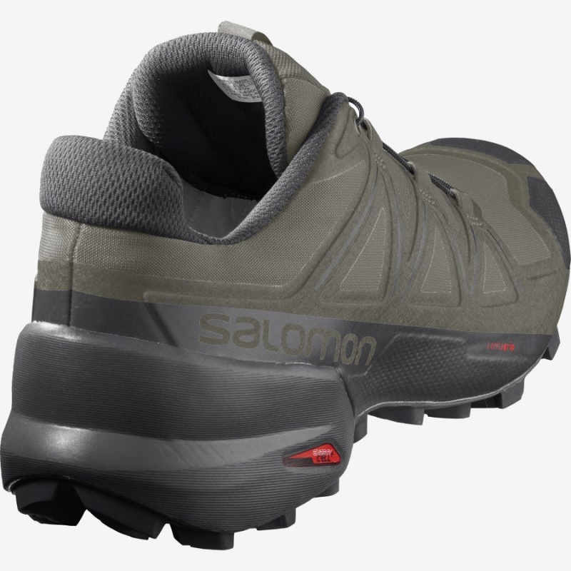 Men's Salomon SPEEDCROSS 5 Trail Running Shoes Olive | IN2110QMA