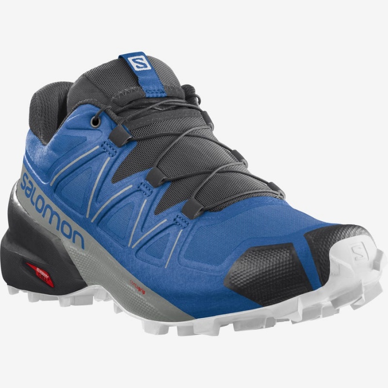 Men's Salomon SPEEDCROSS 5 Trail Running Shoes Blue / Black | IN2112EBC